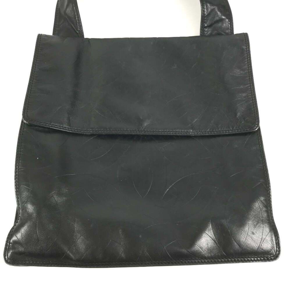 CHANEL Black Leather Logo Shoulder Bag - Picture 2 of 16